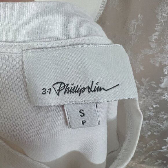 3.1 Phillip Lim White Tee Gathered Metal Ring Women's Size S Piercing Grunge - Picture 5 of 9